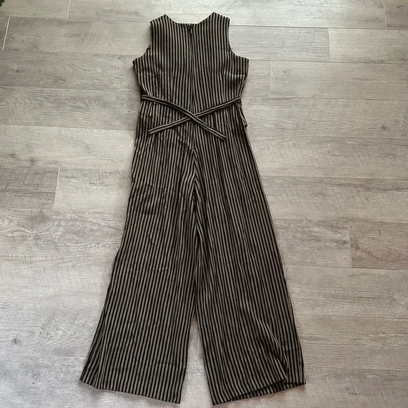 90s Paris Sport Club Black and Tan Stripe Jumpsuit - Picture 5 of 8